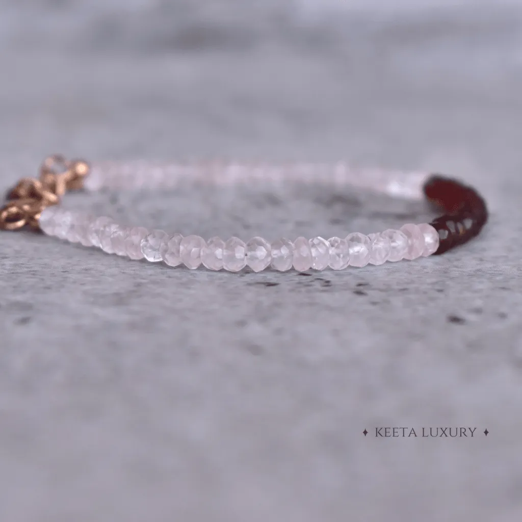 Rose Red Cocktail - Rose quartz & Garnet Bracelets