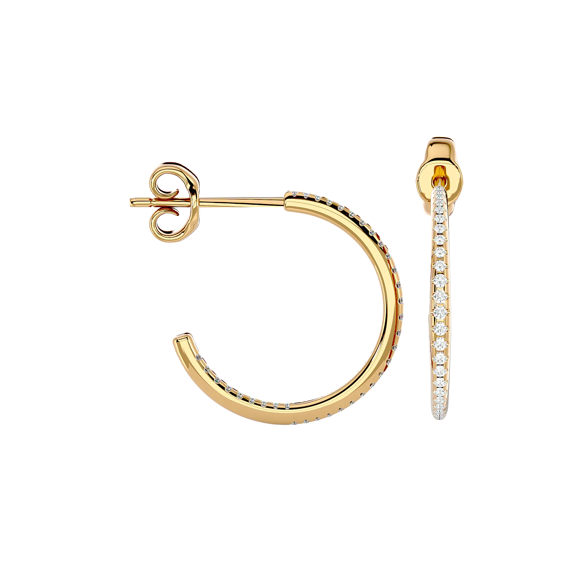 Round Lab Grown Diamond Hoop Earrings