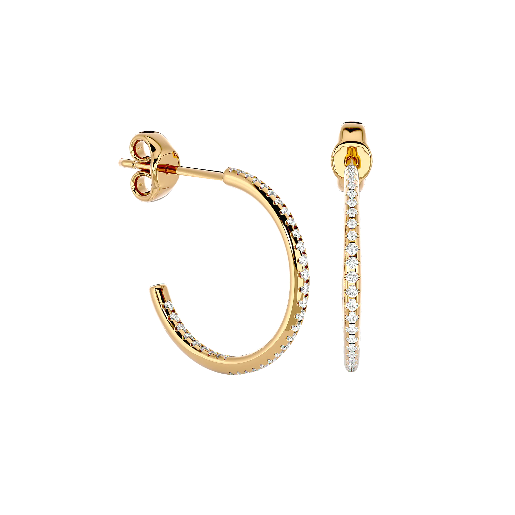 Round Lab Grown Diamond Hoop Earrings