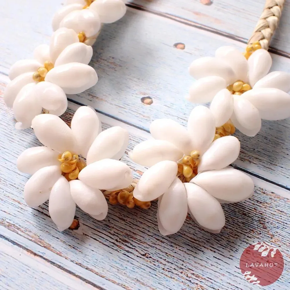 Sea Flower Yellow Hawaiian Necklace