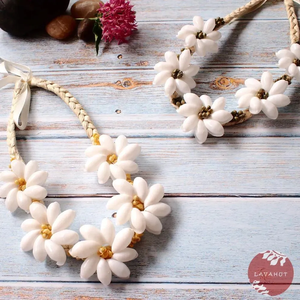 Sea Flower Yellow Hawaiian Necklace