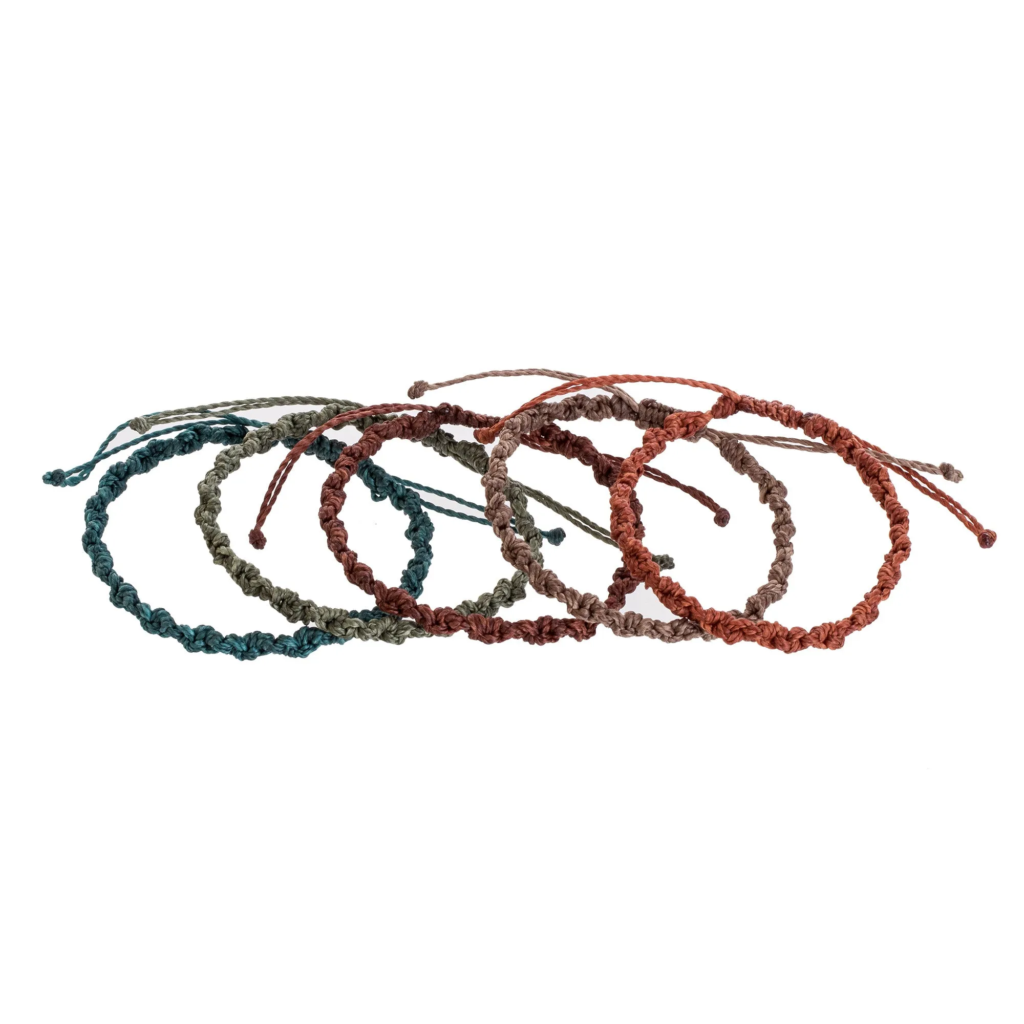 Set of 5 Handmade Assorted Relaxed Color Macrame Bracelets - Flame and Water | NOVICA