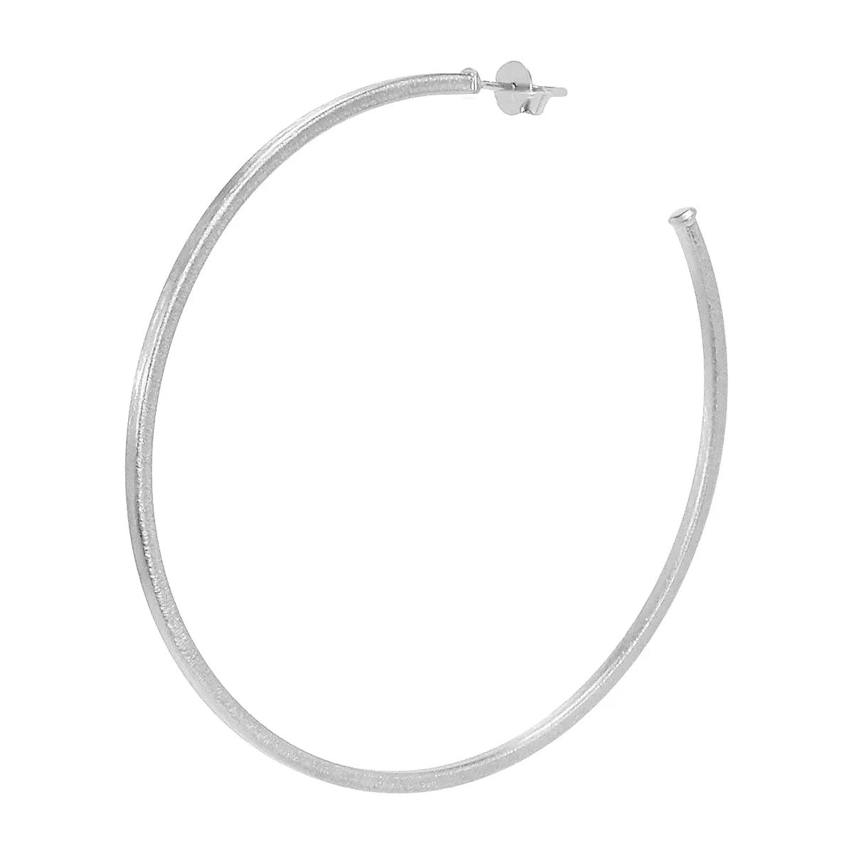 Sheila Fajl 2.75 Inch Niky Hoop Earrings in Silver Plated