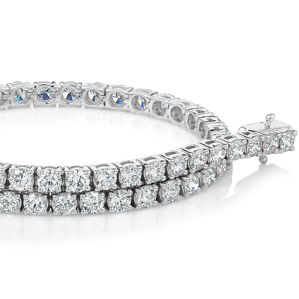 Signature Simulant Diamond 5 carat* TW round brilliant tennis bracelet in 10 carat white gold