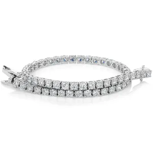 Signature Simulant Diamond 5 carat* TW round brilliant tennis bracelet in 10 carat white gold