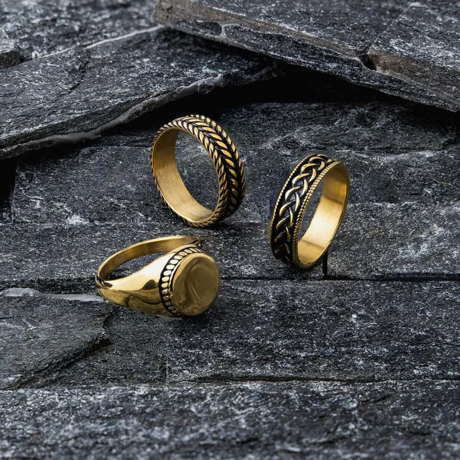 Solid Round Signet Ring (24kt Gold)