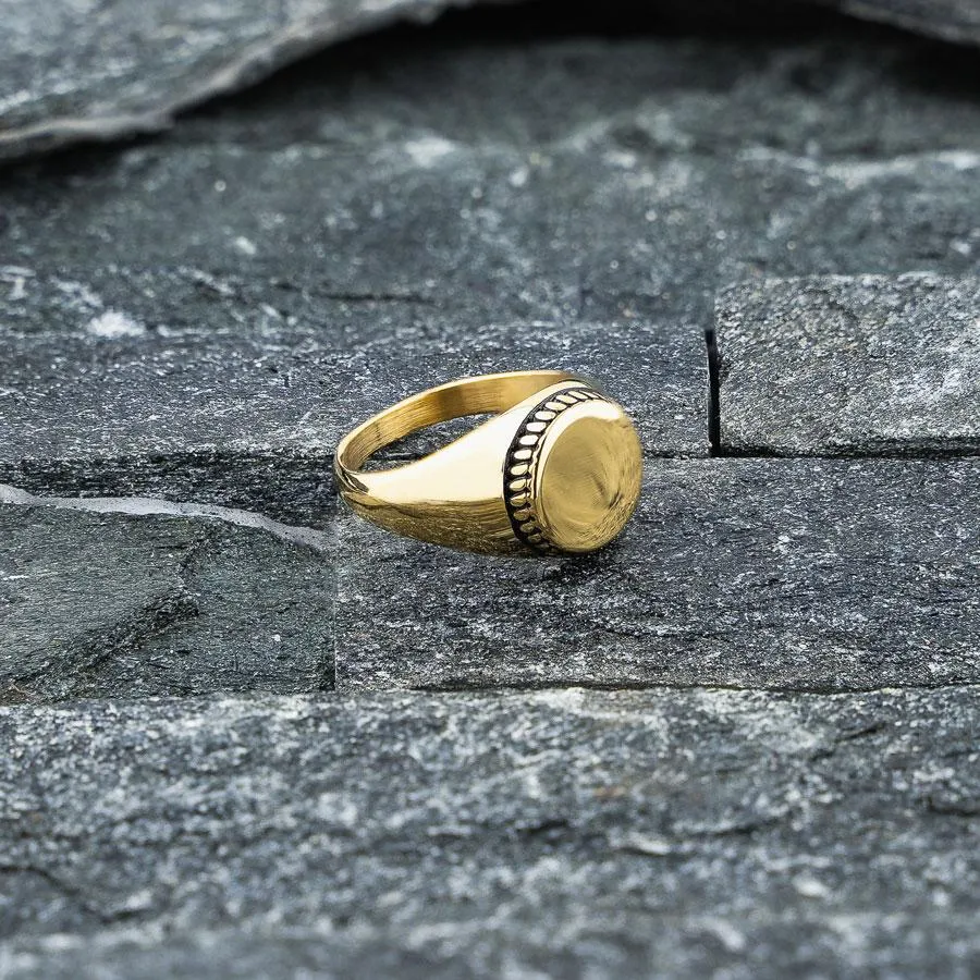 Solid Round Signet Ring (24kt Gold)