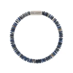 Stainless Steel & Matte Sodalite Beaded Bracelet - "Two Tone"