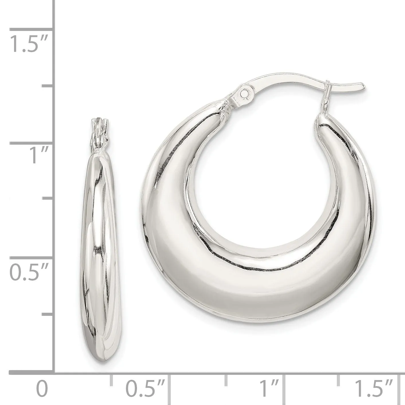 Sterling Silver Fancy Hoop Earrings