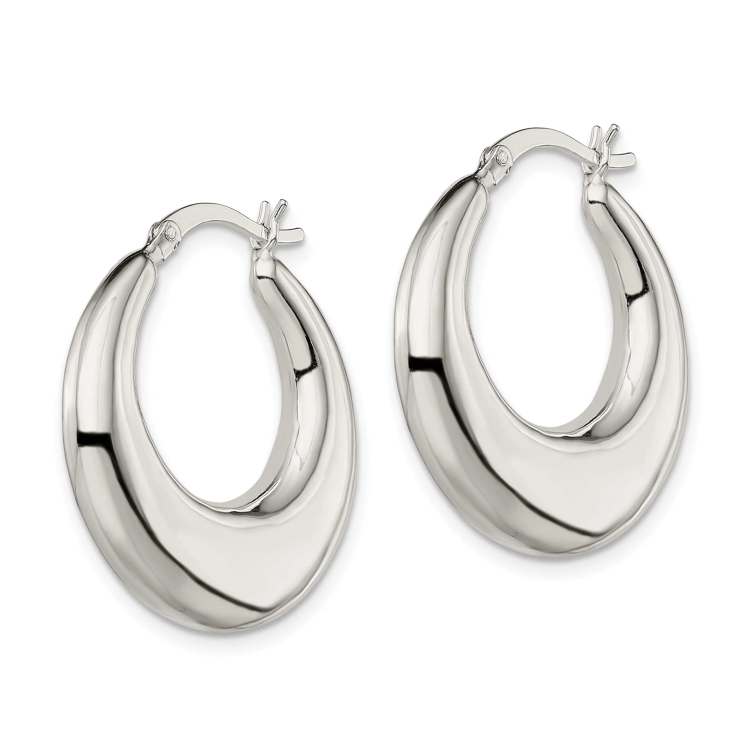 Sterling Silver Fancy Hoop Earrings