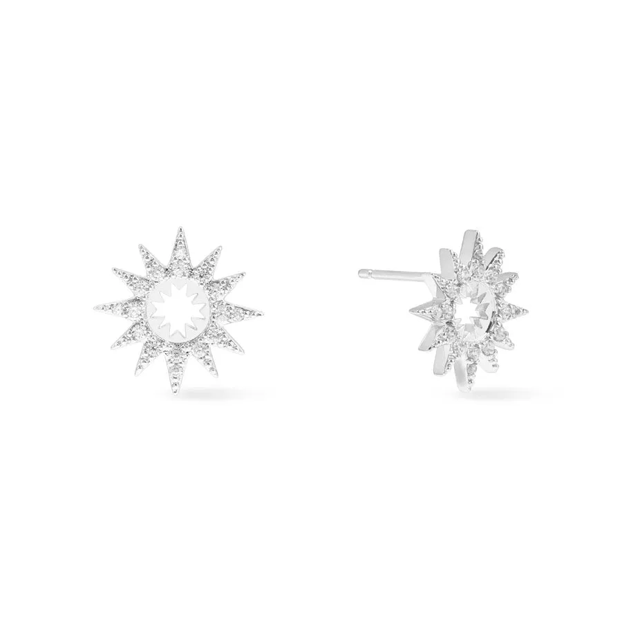 Sunlit Silver Stud Earrings