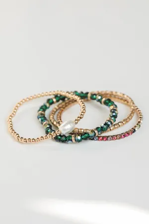 Sydney Green Beaded Bracelet Set