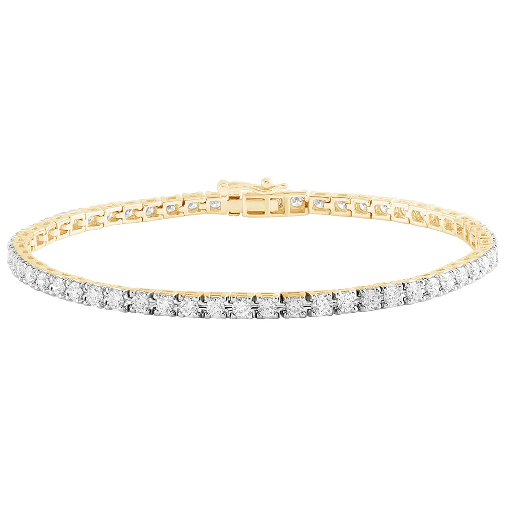 Tennis Bracelet with 3.00ct of Laboratory Grown Diamonds in 9ct Yellow Gold