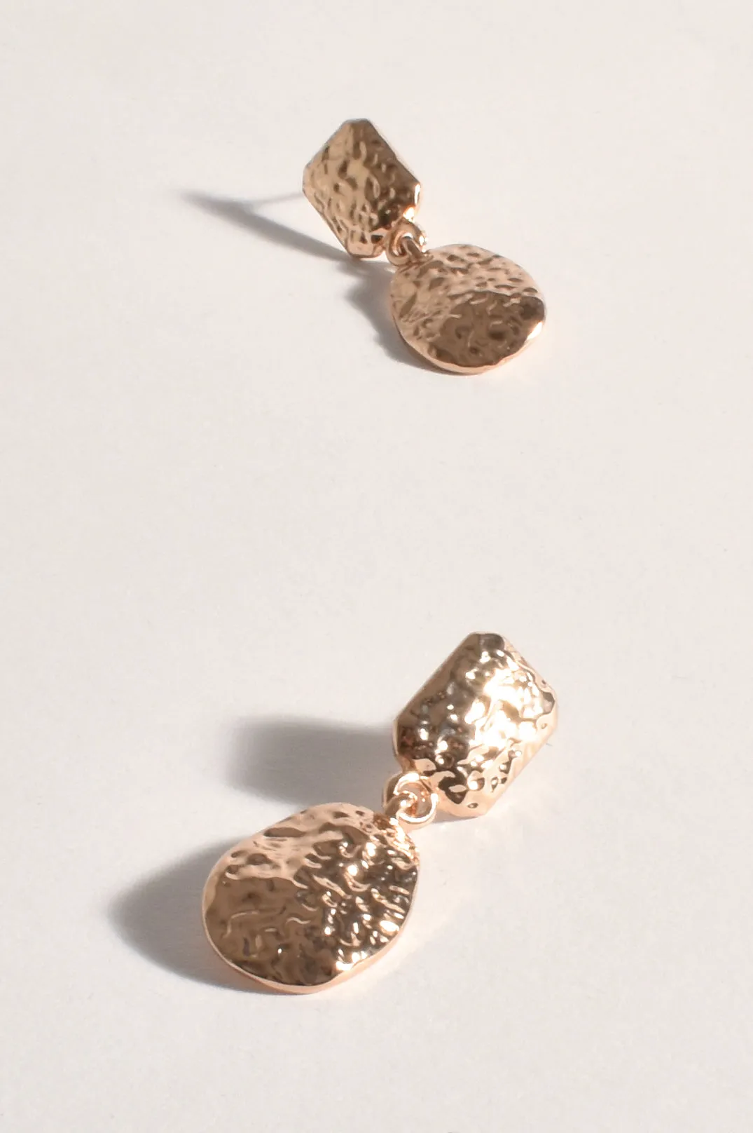 Textured Mid Size Metal Earrings in Gold or Silver