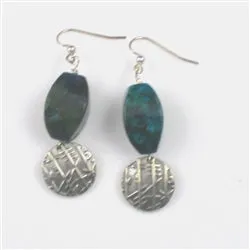 Timeless Beauty in Azurite and Pewter Earrings