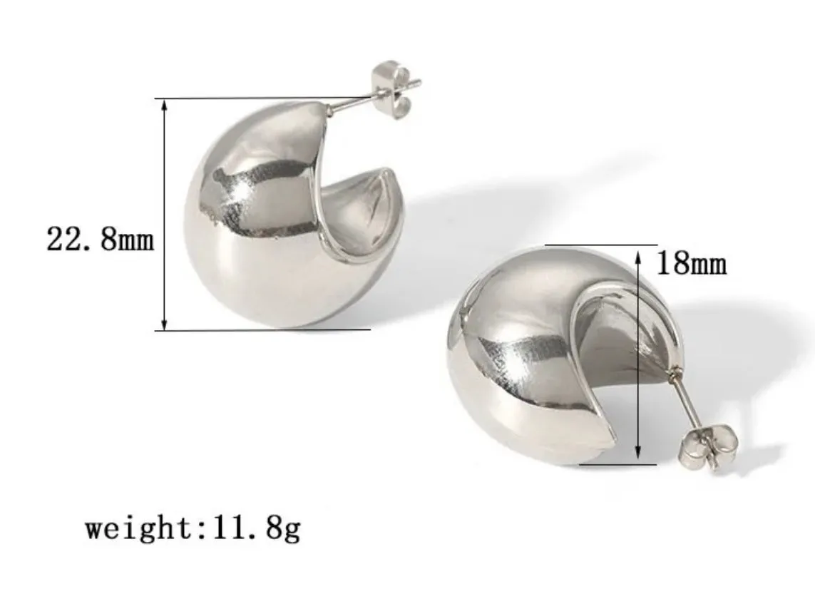 Timeless Silver & Gold Hoop - Stud Earrings