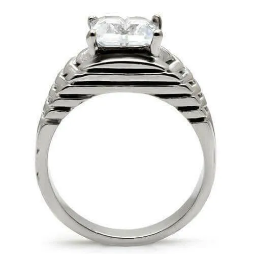 TK028 - High polished (no plating) Stainless Steel Ring with AAA Grade