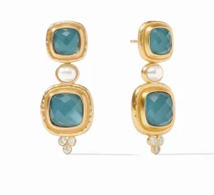 Tudor Statement Earring Peacock Blue