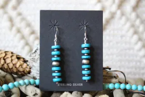 Turquoise and Navajo Pearl Earrings