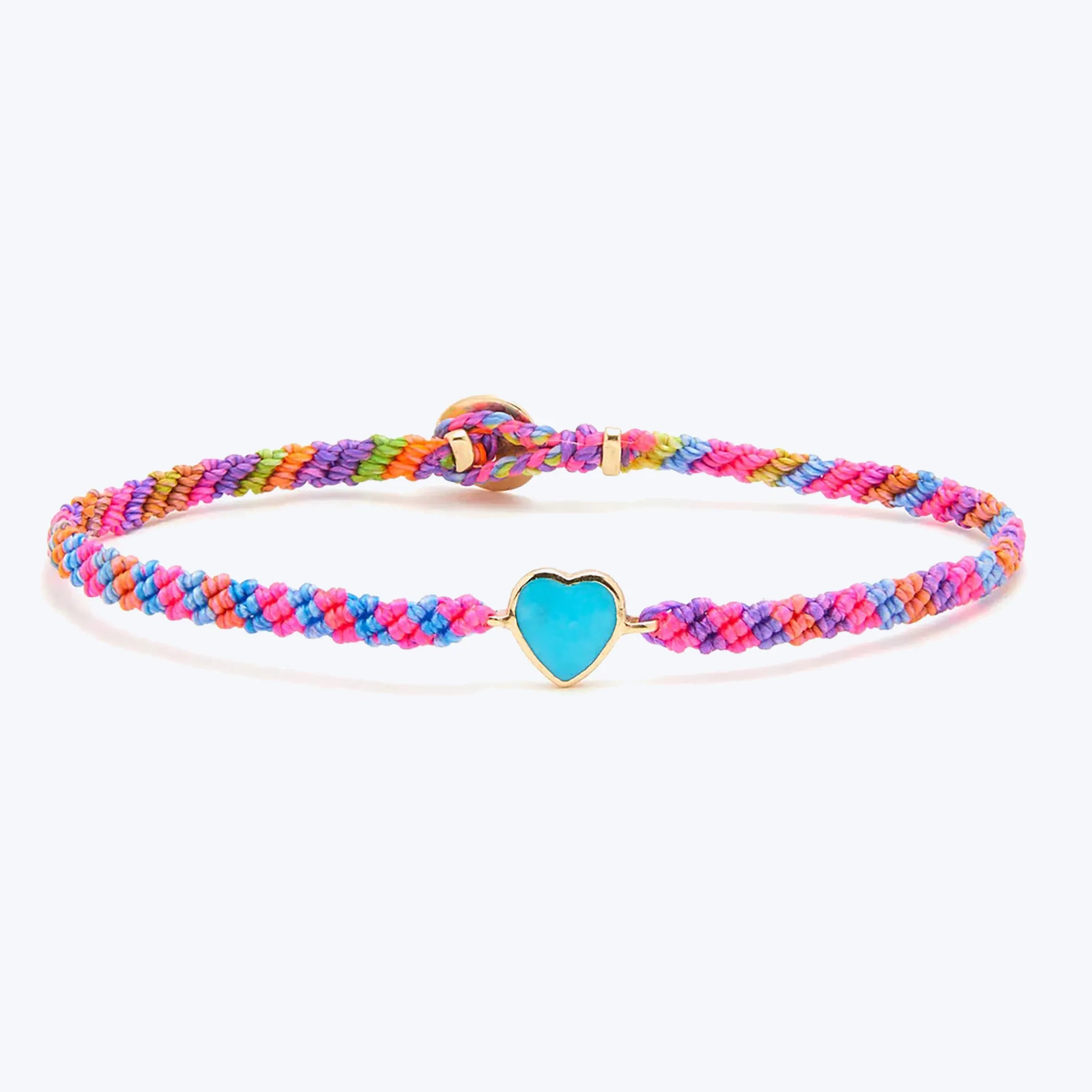 Turquoise Heart Macrame Bracelet