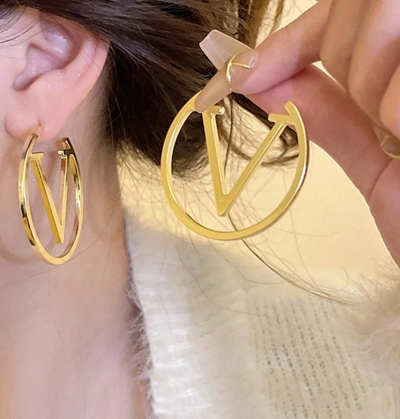 V- Shaped Fashionable Cuff Earrings