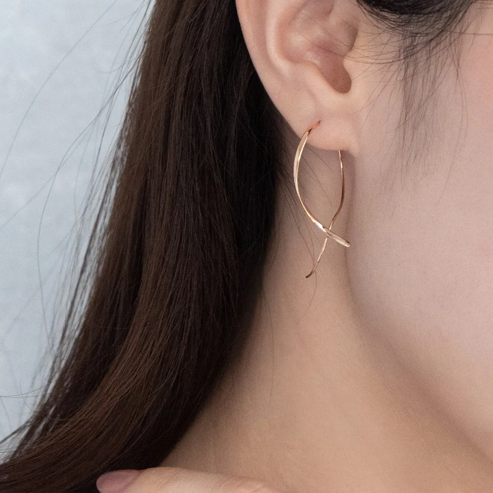 Wavy Threader Hoop Earrings