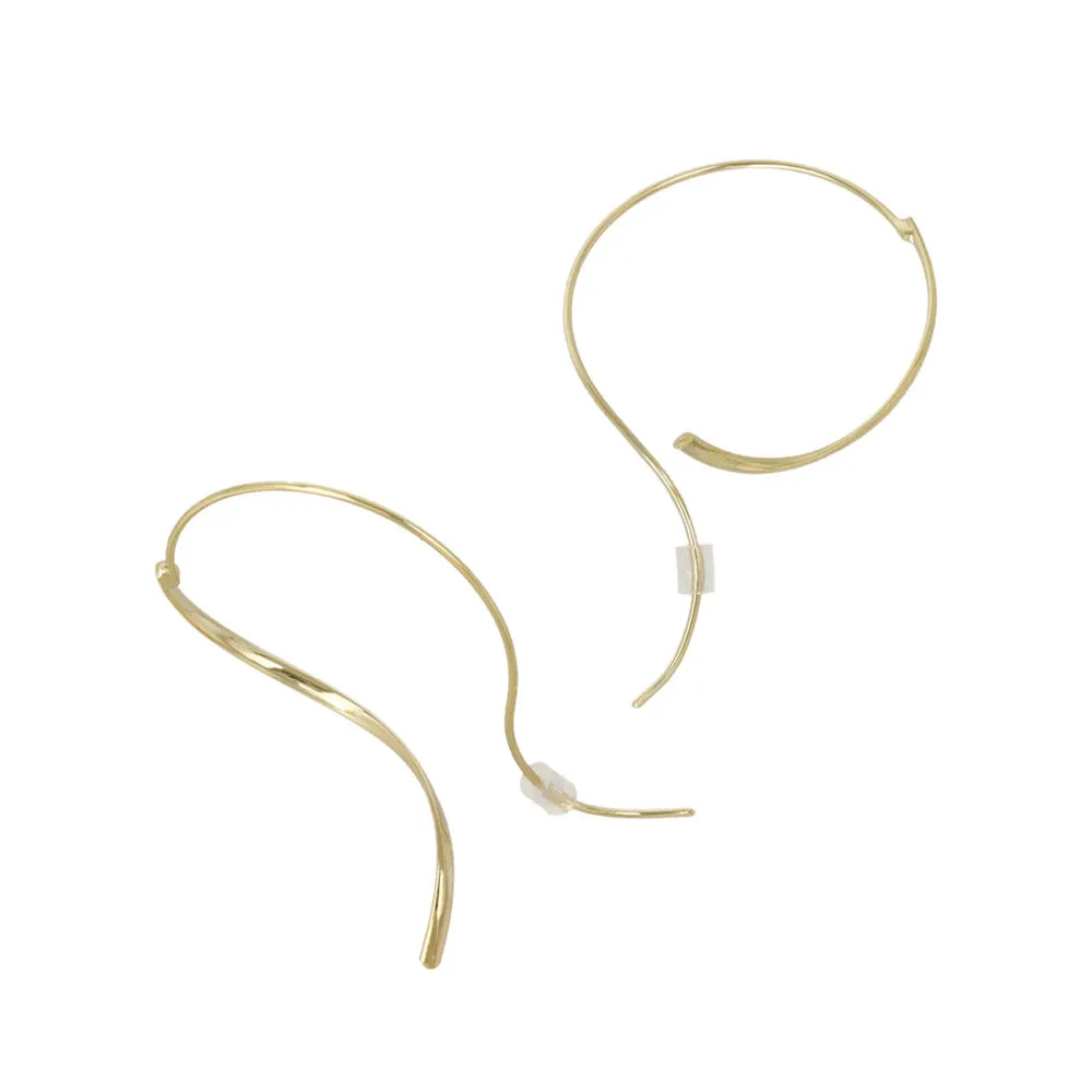 Wavy Threader Hoop Earrings