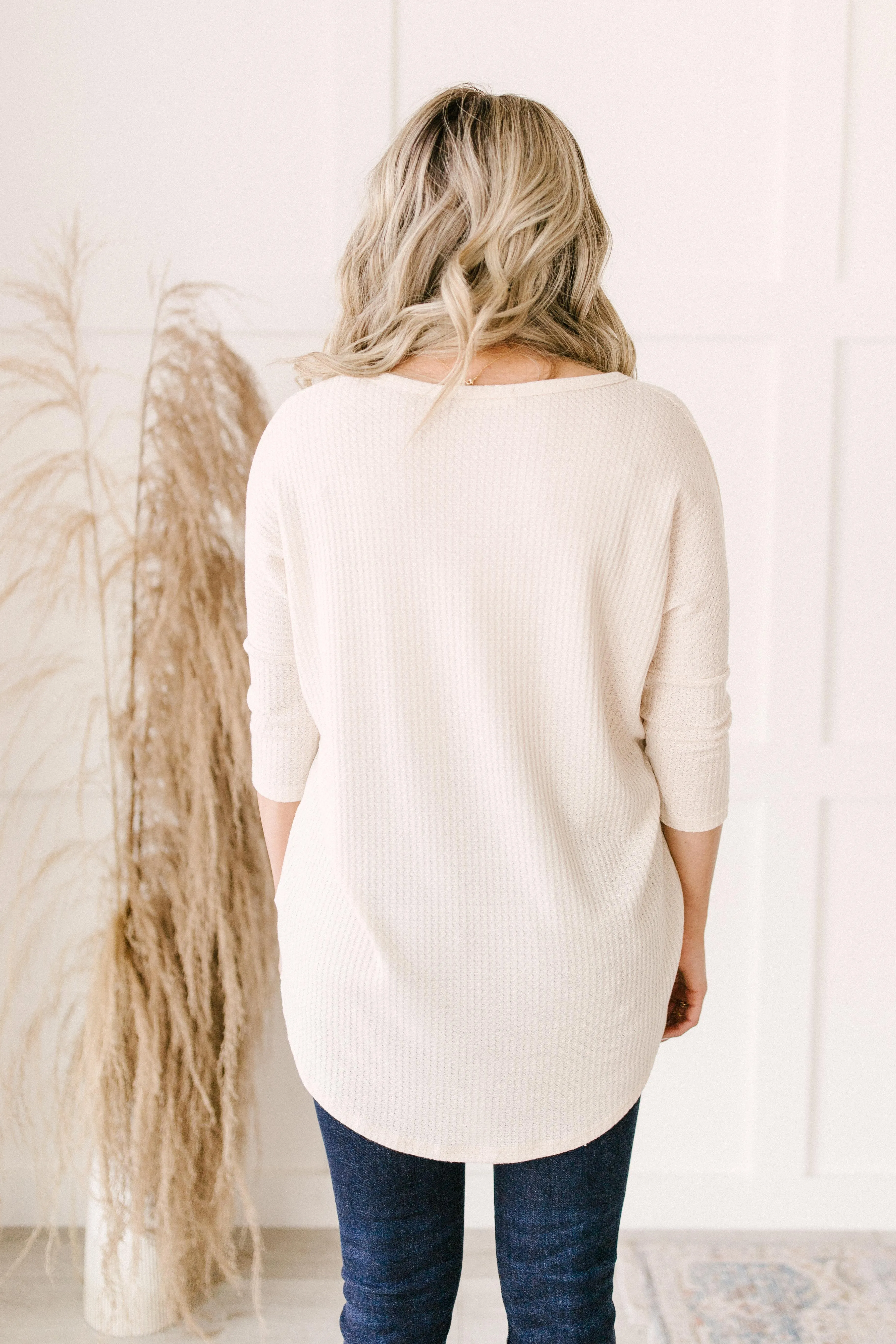 Willow Waffle Knit Top in Beige