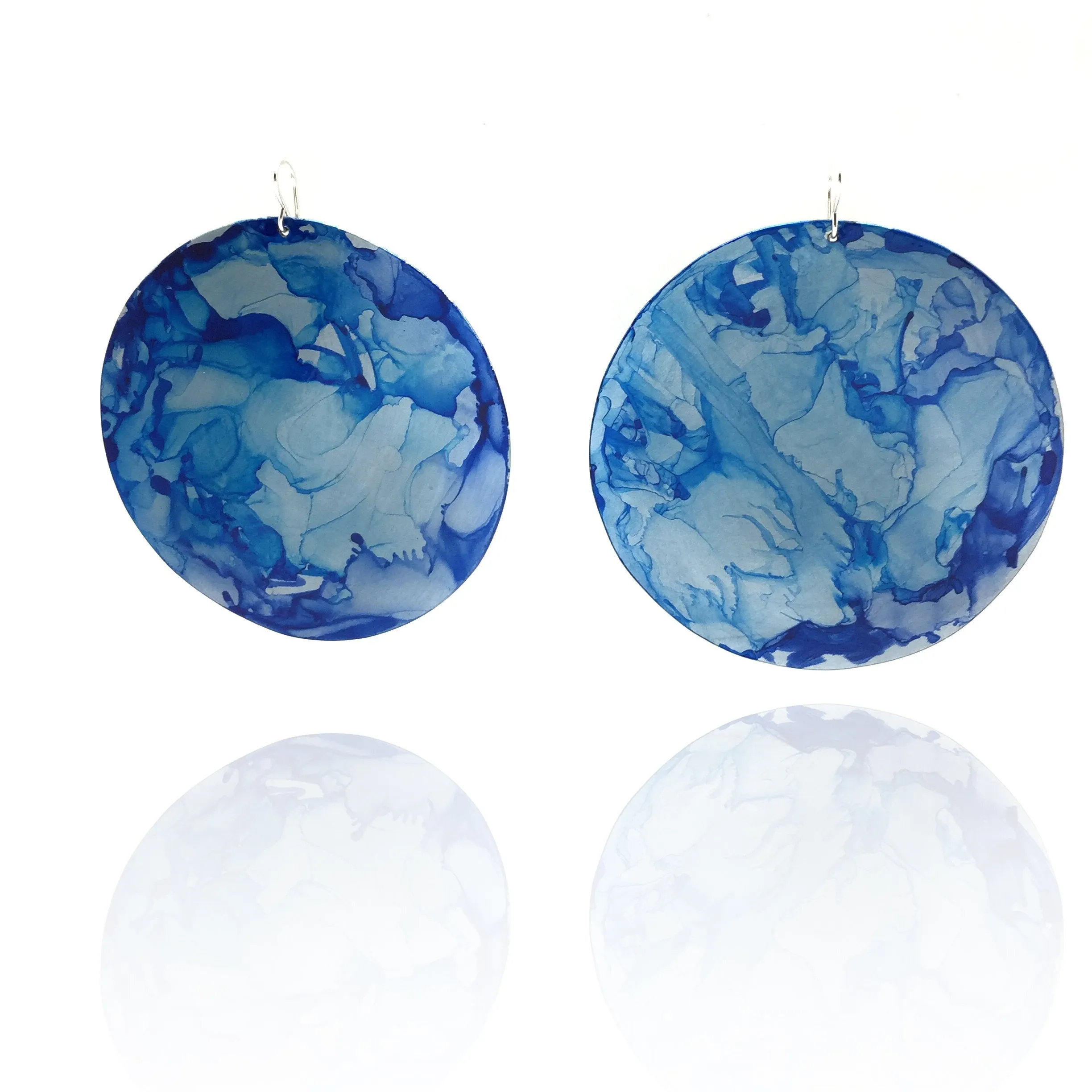 XL Blue Circle Earrings