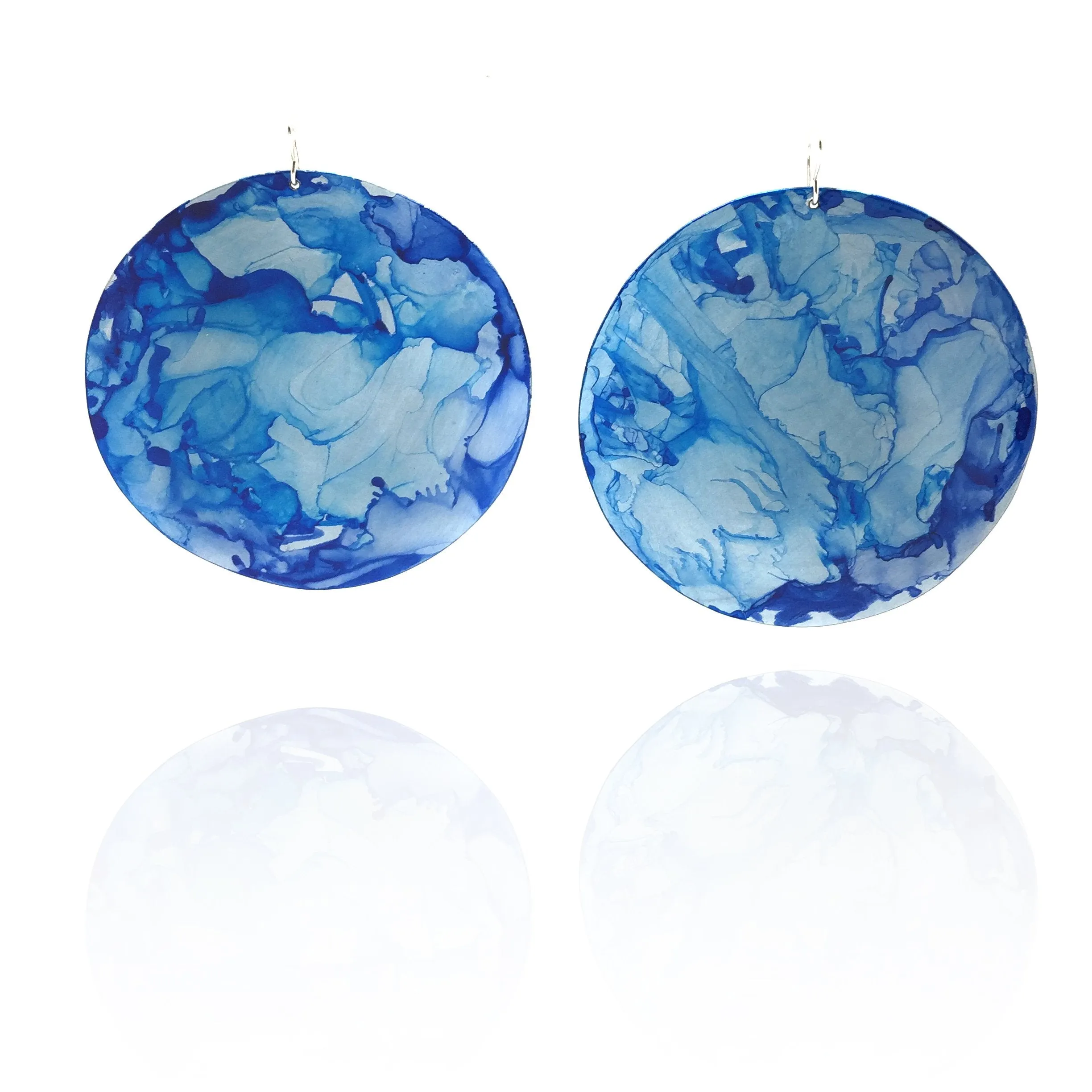 XL Blue Circle Earrings