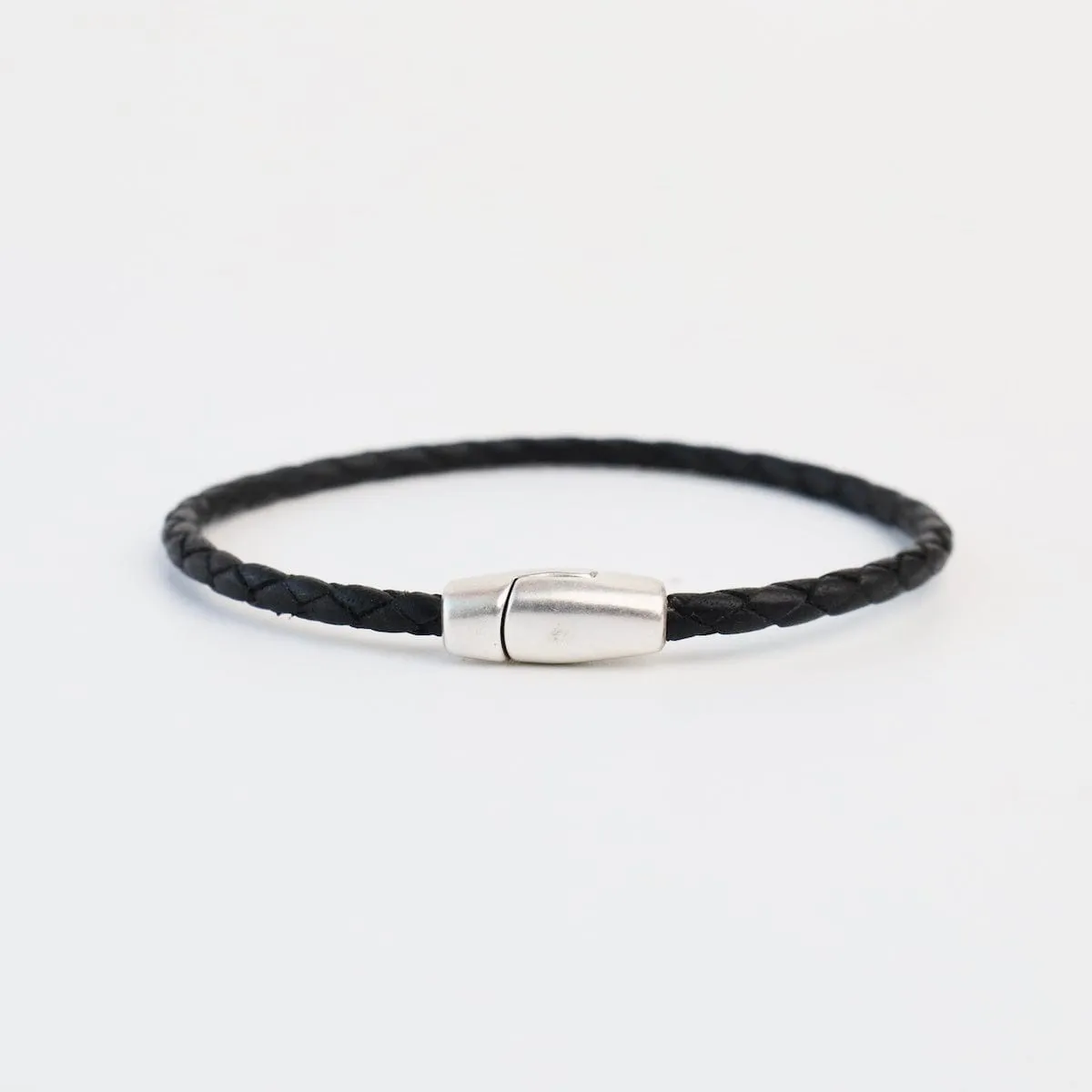 Zoe Braided Black Leather Bracelet