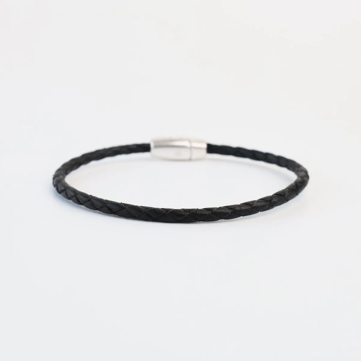 Zoe Braided Black Leather Bracelet