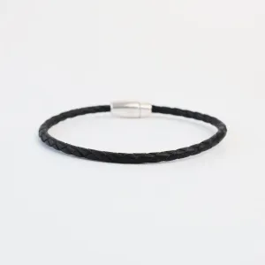 Zoe Braided Black Leather Bracelet