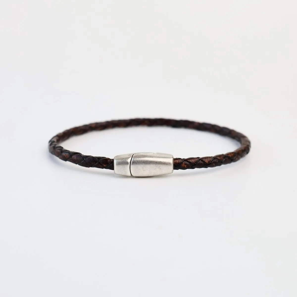 Zoe Braided Brown Leather Bracelet