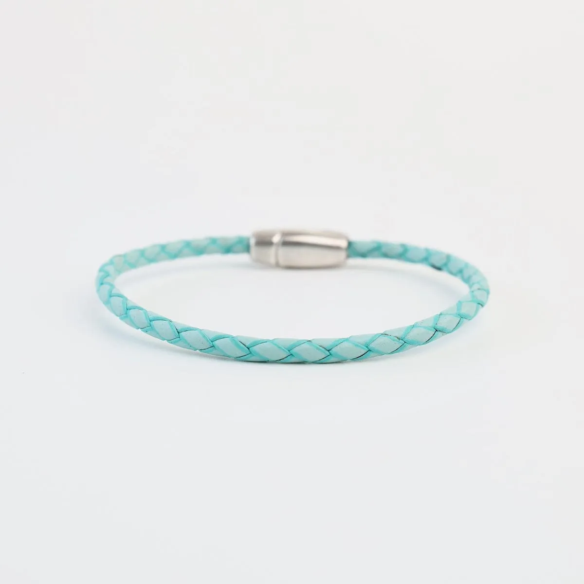 Zoe Braided Turquoise Leather Bracelet